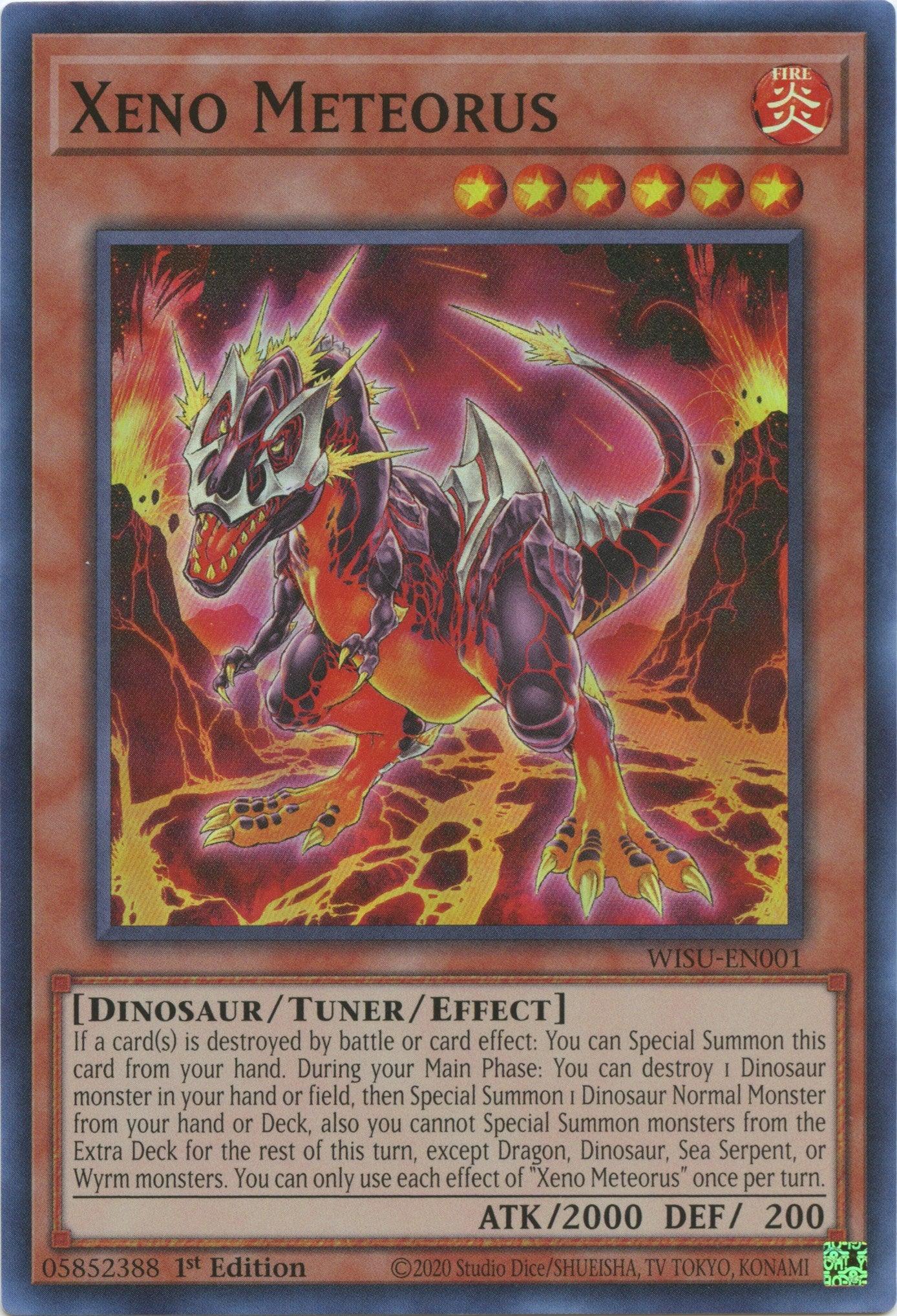 1st Edition, Dinosaur, Fire, Super Rare, Tuner/Effect Monster, Wild Survivors Xeno Meteorus [WISU-EN001] Super Rare - Trading Card World