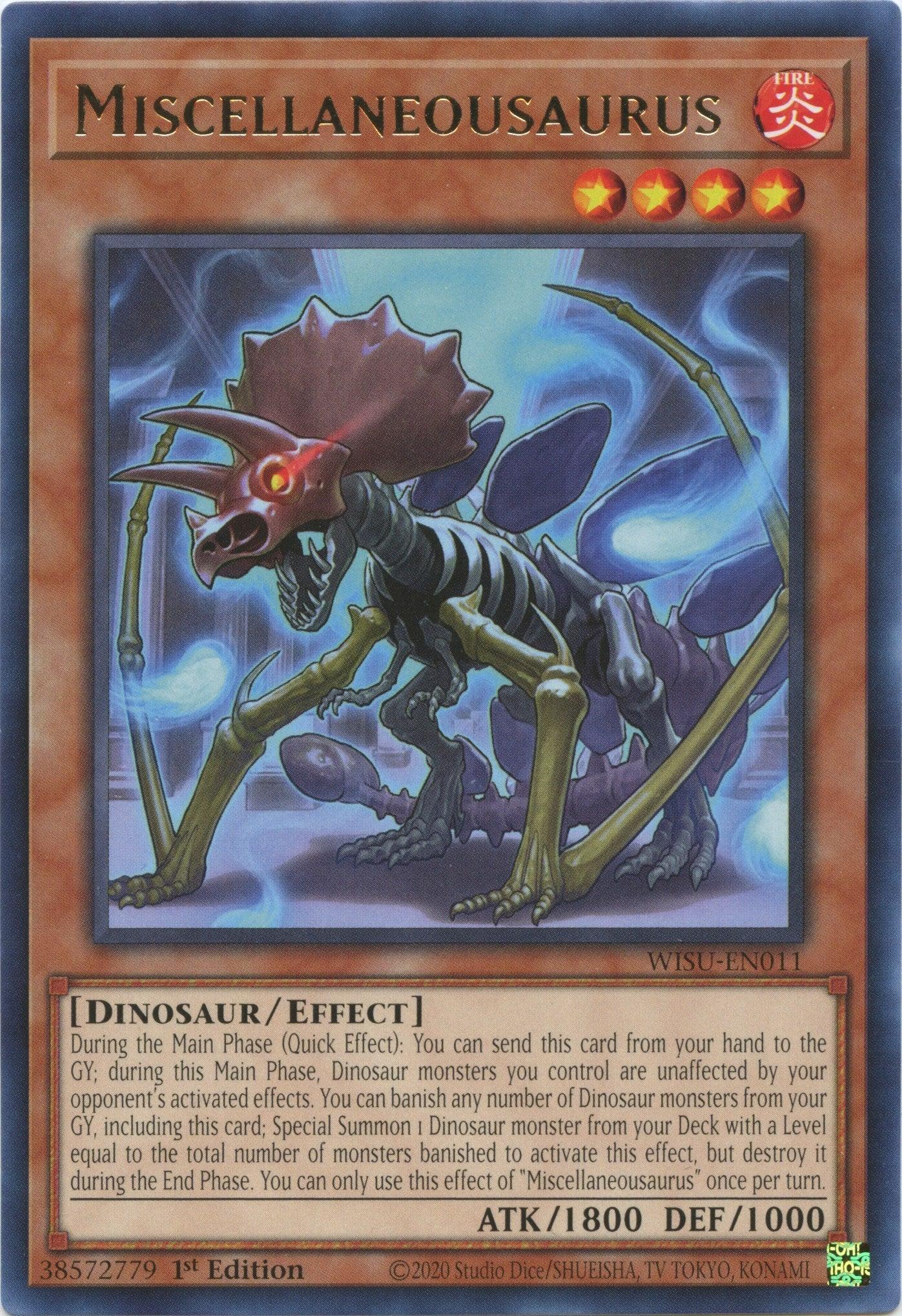 1st Edition, Dinosaur, Effect Monster, Fire, Rare, Wild Survivors Miscellaneousaurus [WISU-EN011] Rare - Trading Card World
