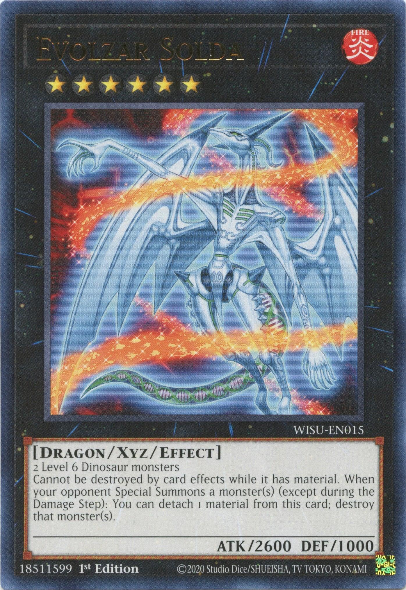 1st Edition, Dragon, Fire, Rare, Wild Survivors, Xyz/Effect Monster Evolzar Solda [WISU-EN015] Rare - Trading Card World