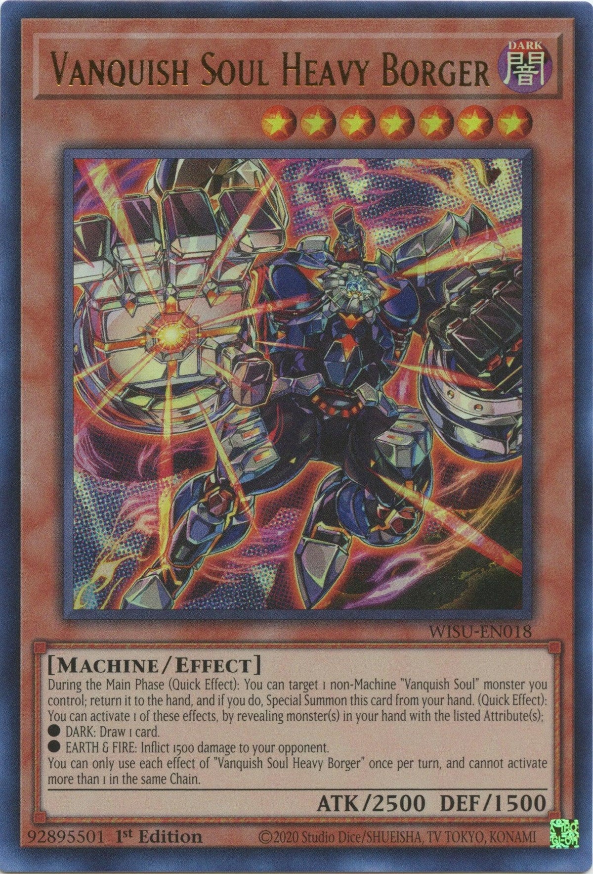 1st Edition, Dark, Effect Monster, Machine, Ultra Rare, Wild Survivors Vanquish Soul Heavy Borger [WISU-EN018] Ultra Rare - Trading Card World