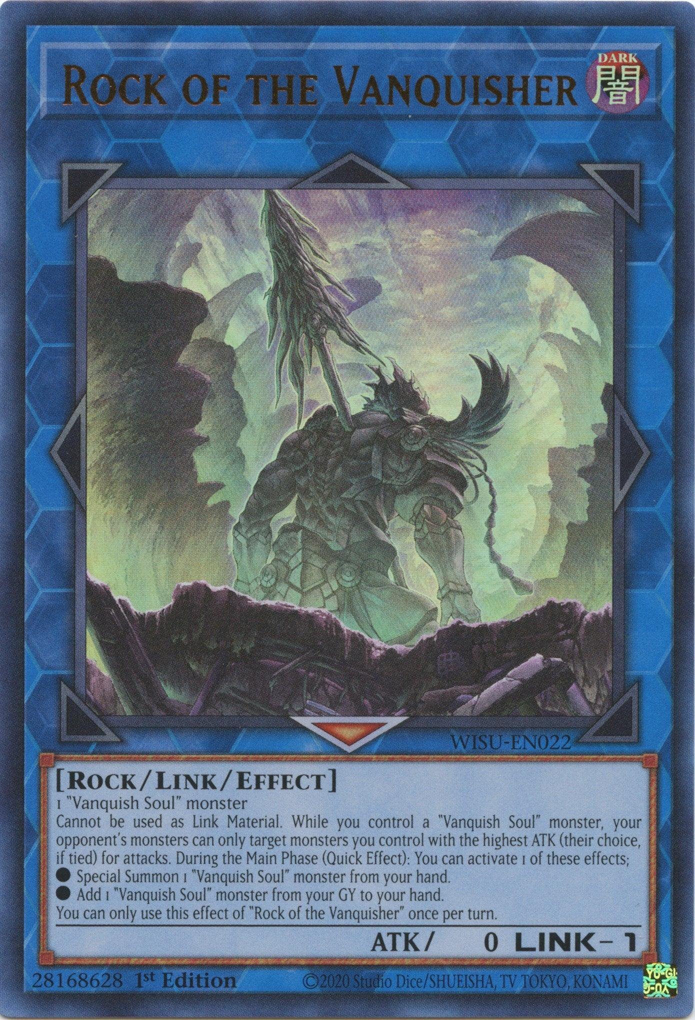 1st Edition, Dark, Link/Effect Monster, Rock, Ultra Rare, Wild Survivors Rock of the Vanquisher [WISU-EN022] Ultra Rare - Trading Card World