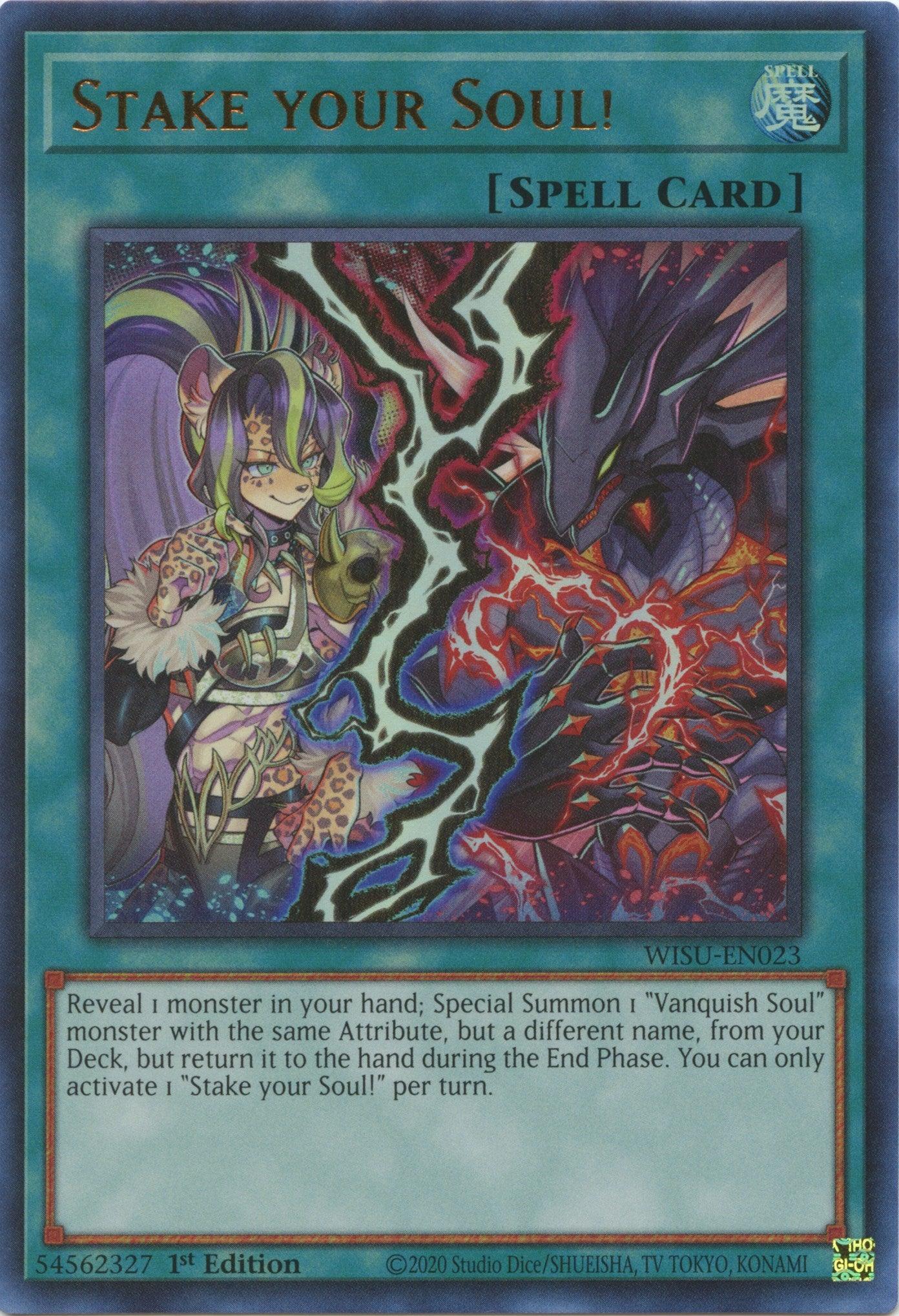 1st Edition, Normal Spell, Spell, Ultra Rare, Wild Survivors Stake your Soul! [WISU-EN023] Ultra Rare - Trading Card World