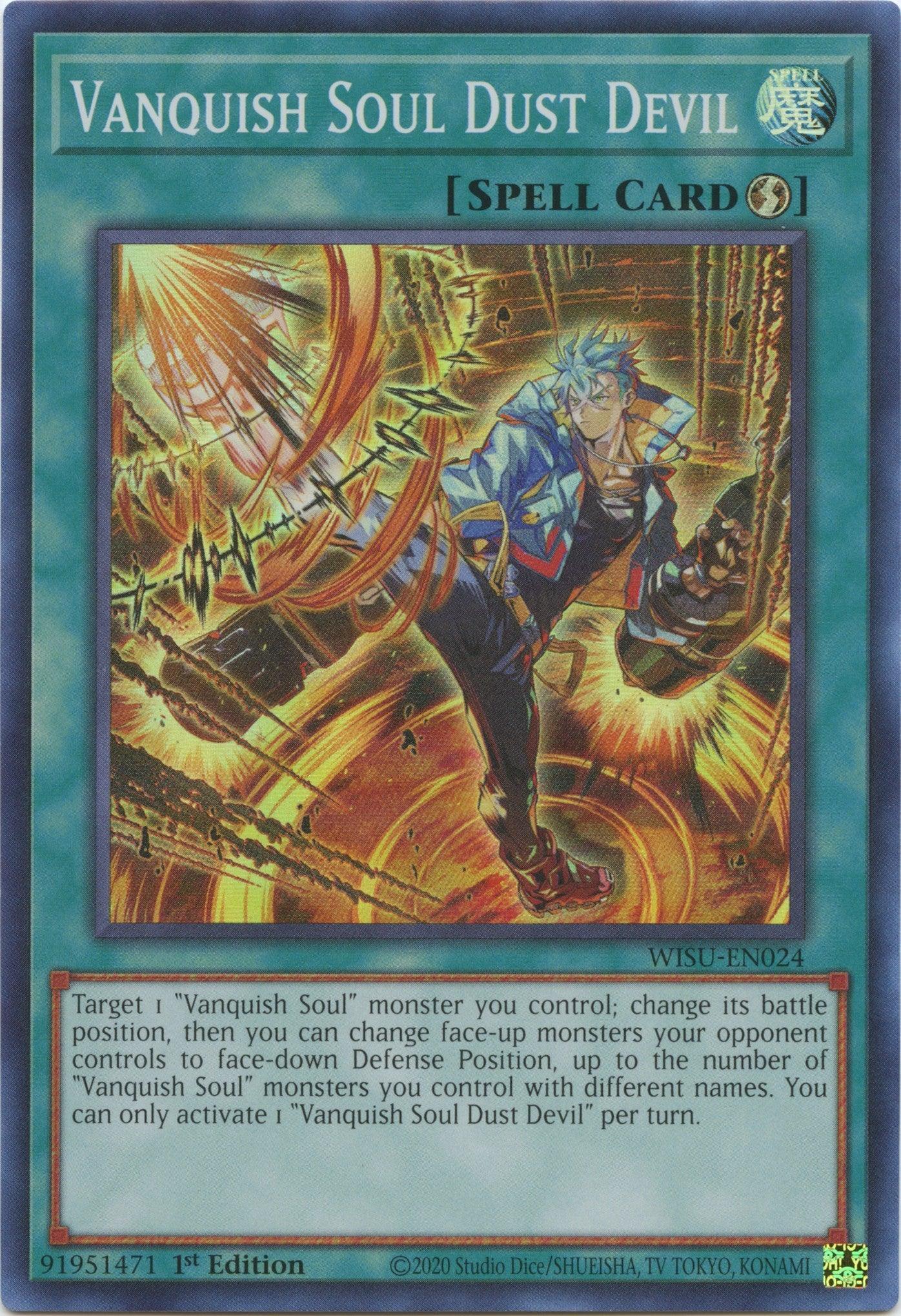 1st Edition, Quick-Play Spell, Spell, Super Rare, Wild Survivors Vanquish Soul Dust Devil [WISU-EN024] Super Rare - Trading Card World