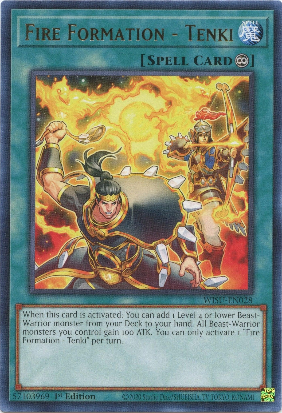 1st Edition, Continuous Spell, Rare, Spell, Wild Survivors Fire Formation - Tenki [WISU-EN028] Rare - Trading Card World
