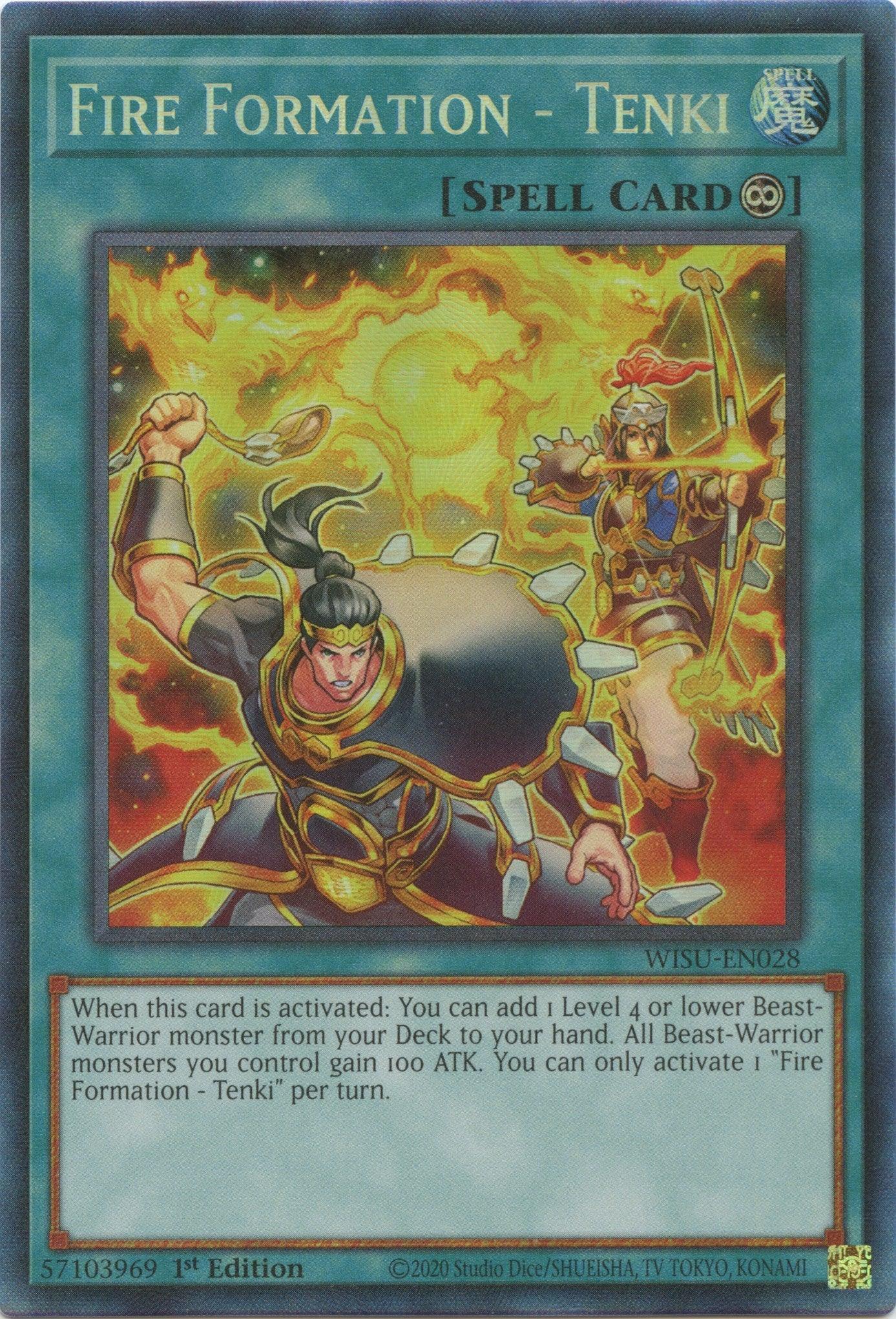 1st Edition, Collector's Rare, Continuous Spell, Spell, Wild Survivors Fire Formation - Tenki [WISU-EN028] Collector's Rare - Trading Card World
