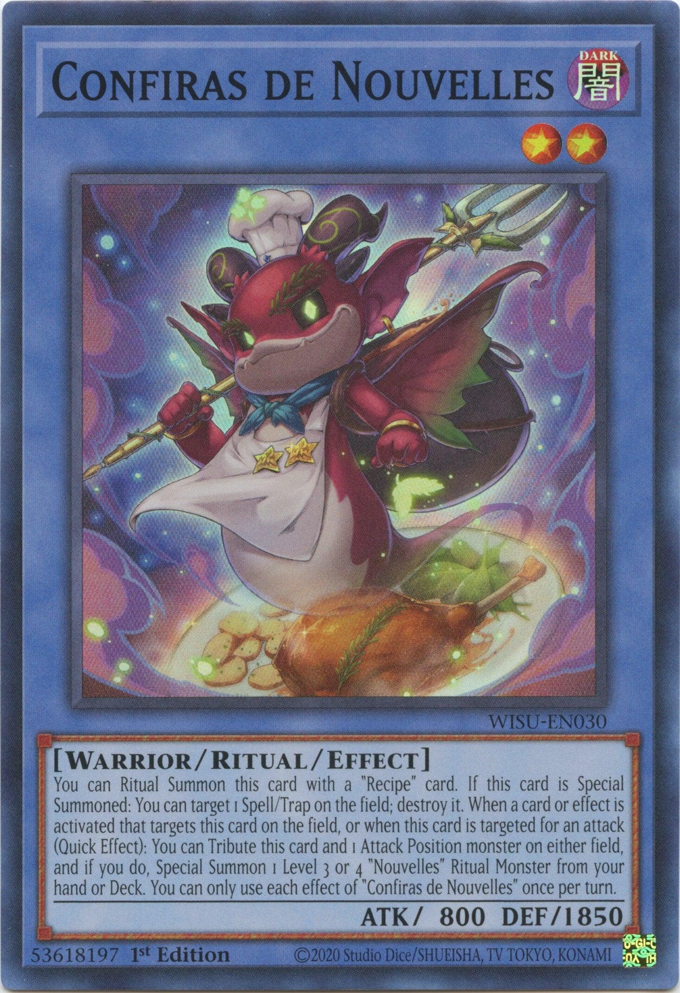 1st Edition, Dark, Ritual/Effect Monster, Super Rare, Warrior, Wild Survivors Confiras de Nouvelles [WISU-EN030] Super Rare - Trading Card World