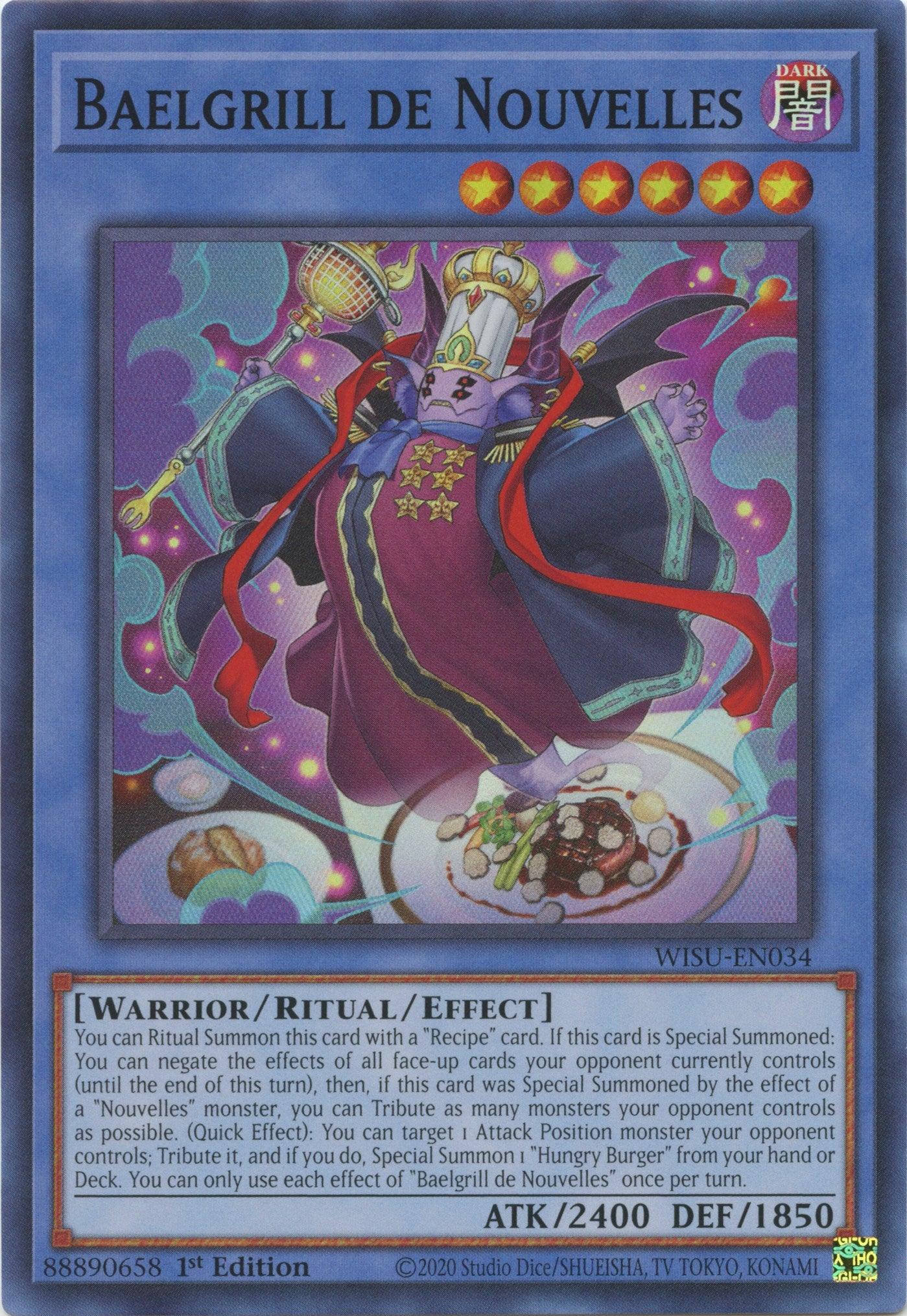 1st Edition, Dark, Ritual/Effect Monster, Super Rare, Warrior, Wild Survivors Baelgrill de Nouvelles [WISU-EN034] Super Rare - Trading Card World
