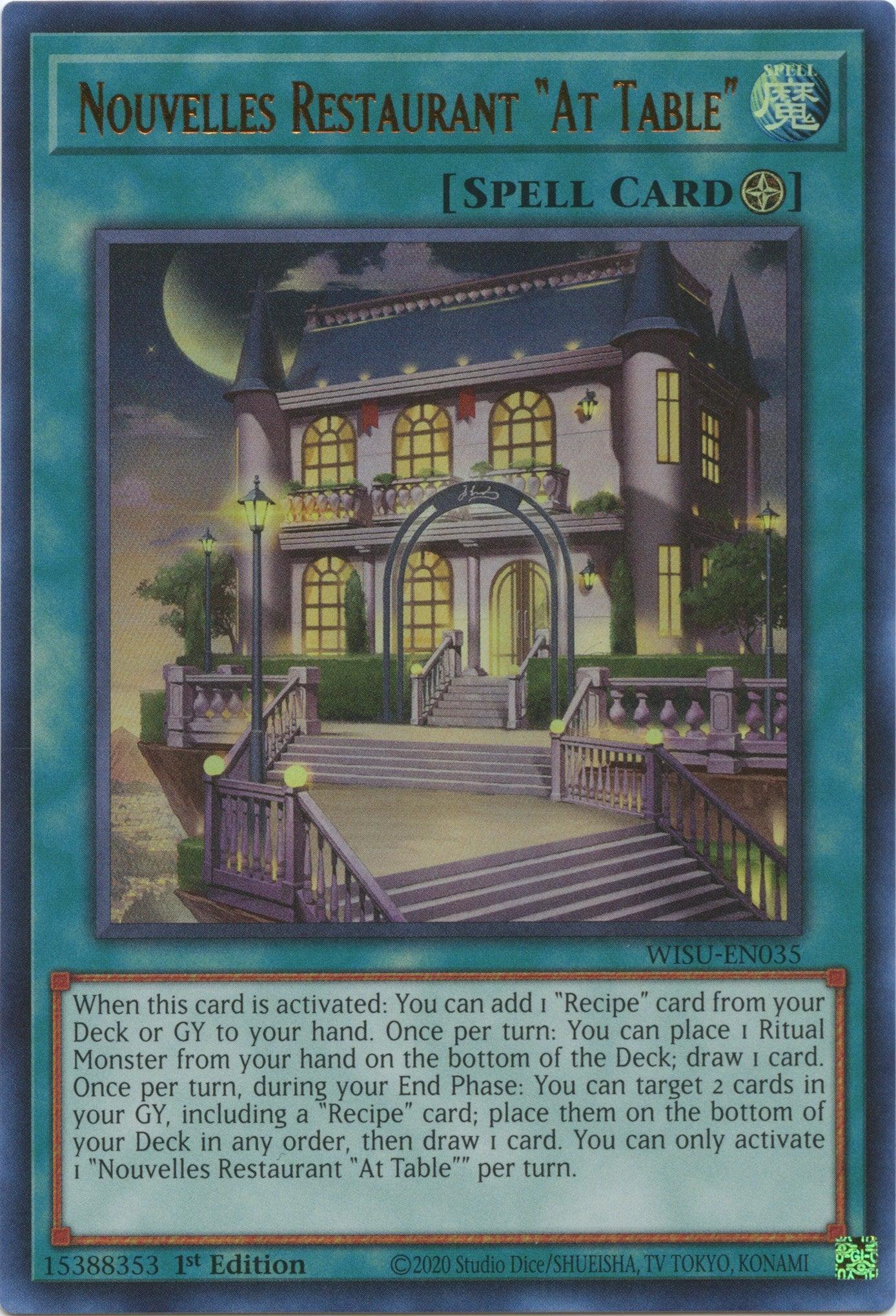 1st Edition, Field Spell, Spell, Ultra Rare, Wild Survivors Nouvelles Restaurant "At Table" [WISU-EN035] Ultra Rare - Trading Card World