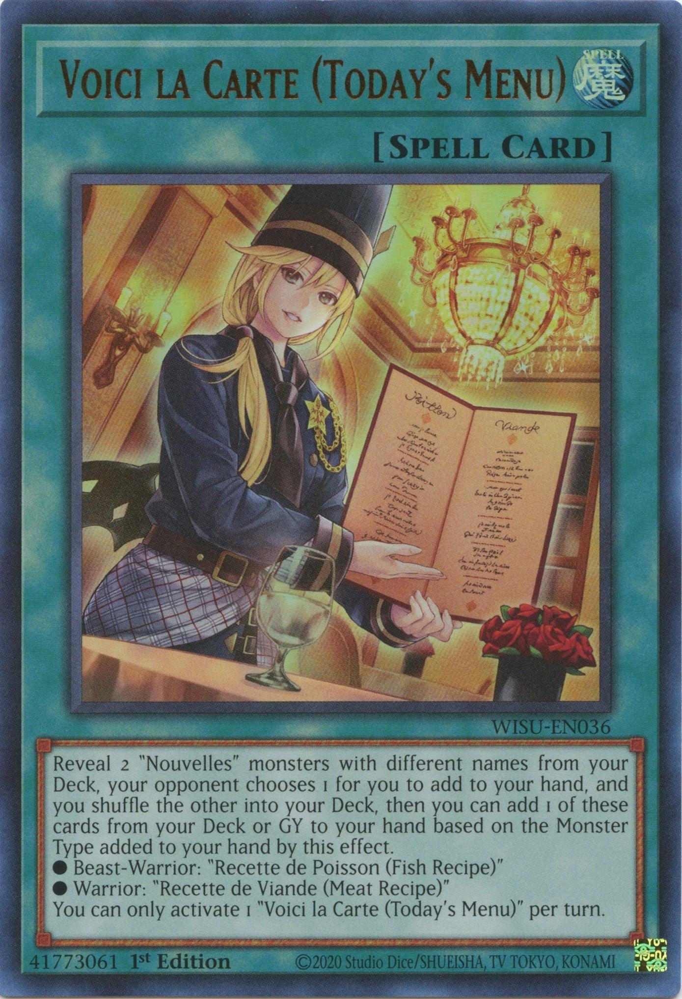 1st Edition, Normal Spell, Spell, Ultra Rare, Wild Survivors Voici la Carte (Today's Menu) [WISU-EN036] Ultra Rare - Trading Card World