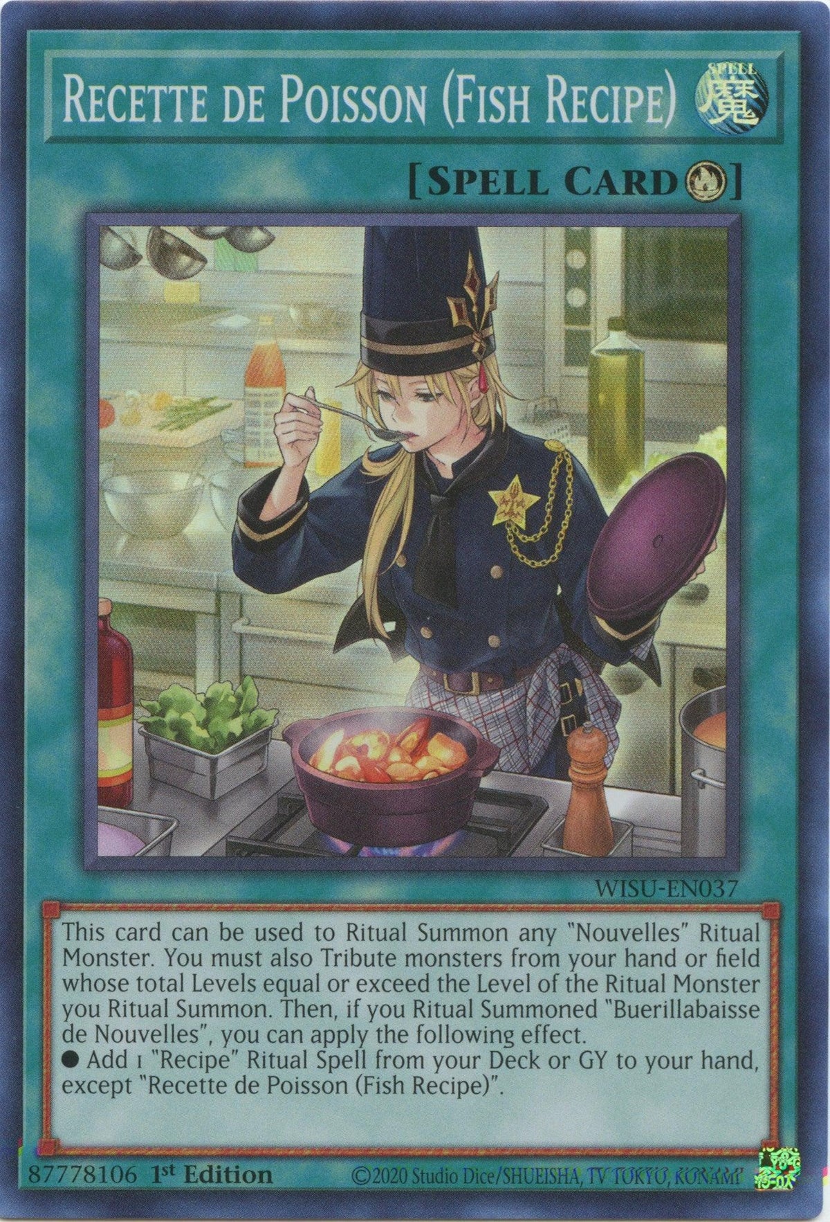 1st Edition, Ritual Spell, Spell, Super Rare, Wild Survivors Recette de Poisson (Fish Recipe) [WISU-EN037] Super Rare - Trading Card World