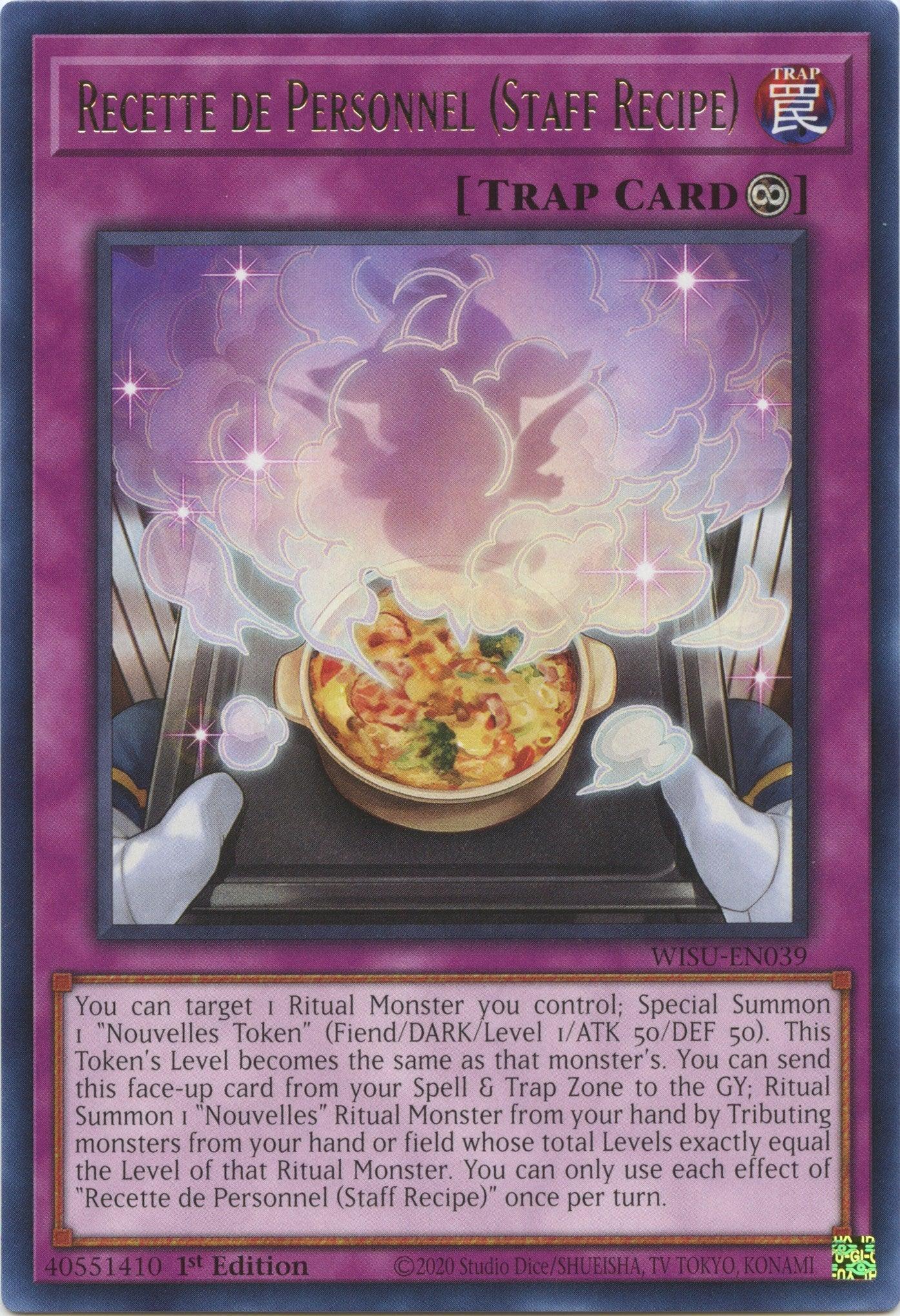 1st Edition, Continuous Trap, Rare, Trap, Wild Survivors Recette de Personnel (Staff Recipe) [WISU-EN039] Rare - Trading Card World