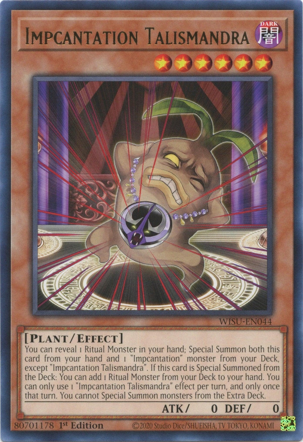 1st Edition, Dark, Effect Monster, Plant, Rare, Wild Survivors Impcantation Talismandra [WISU-EN044] Rare - Trading Card World