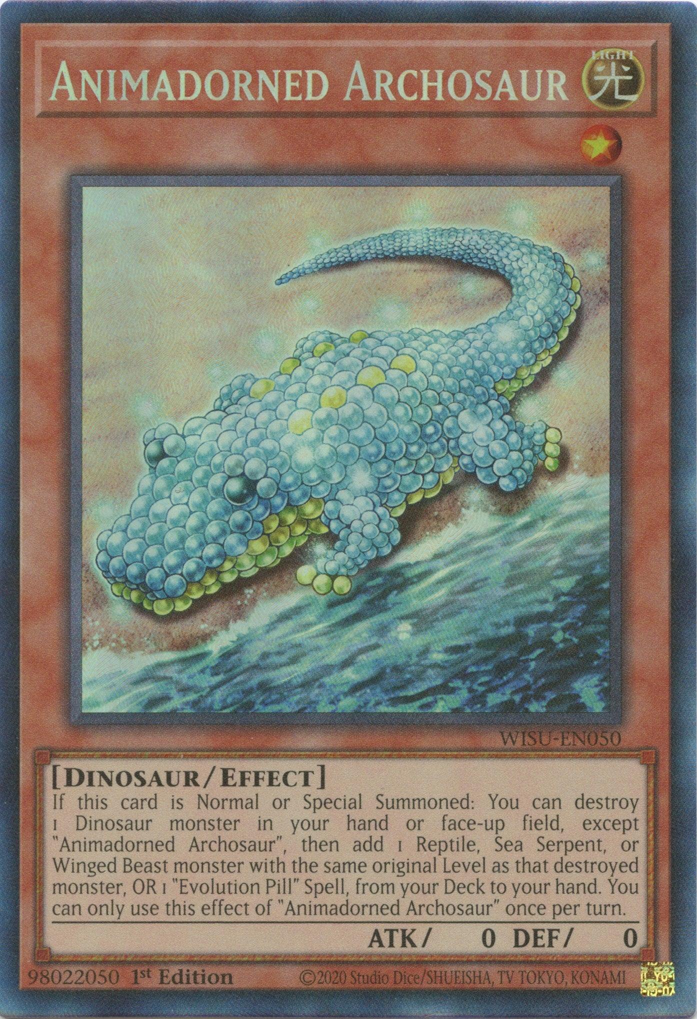 1st Edition, Collector's Rare, Dinosaur, Effect Monster, Light, Wild Survivors Animadorned Archosaur [WISU-EN050] Collector's Rare - Trading Card World