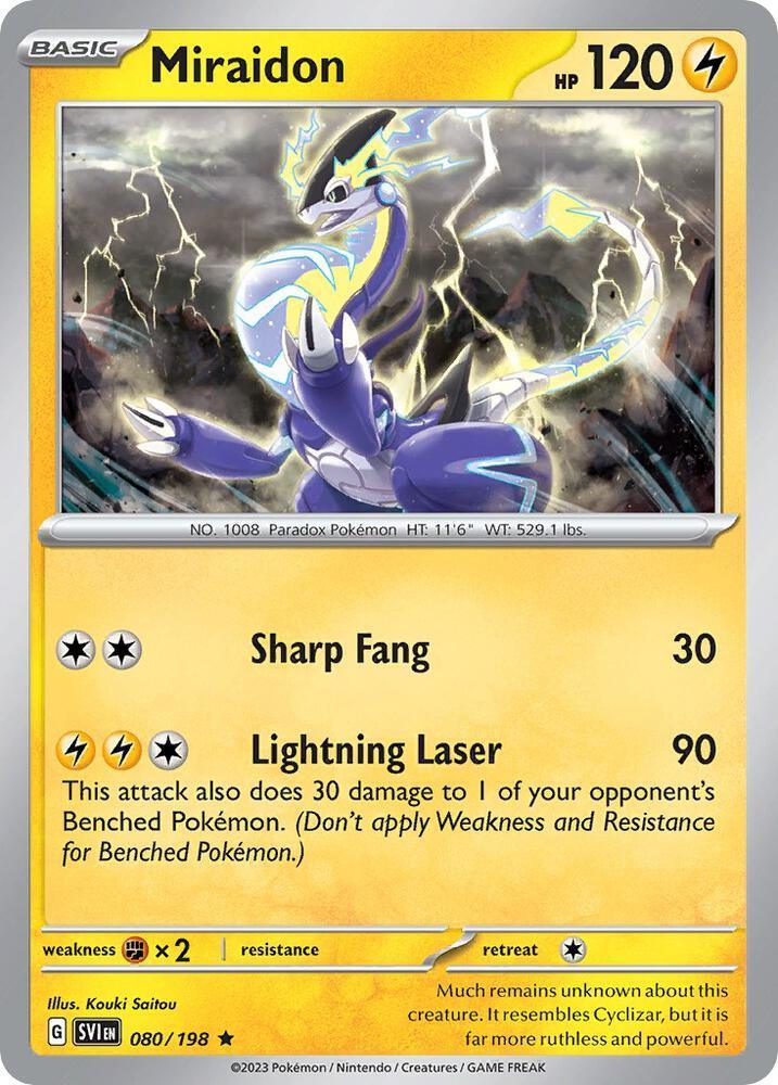 080, Scarlet & Violet: Base Set Miraidon (080/198) [Scarlet & Violet: Base Set] - Trading Card World