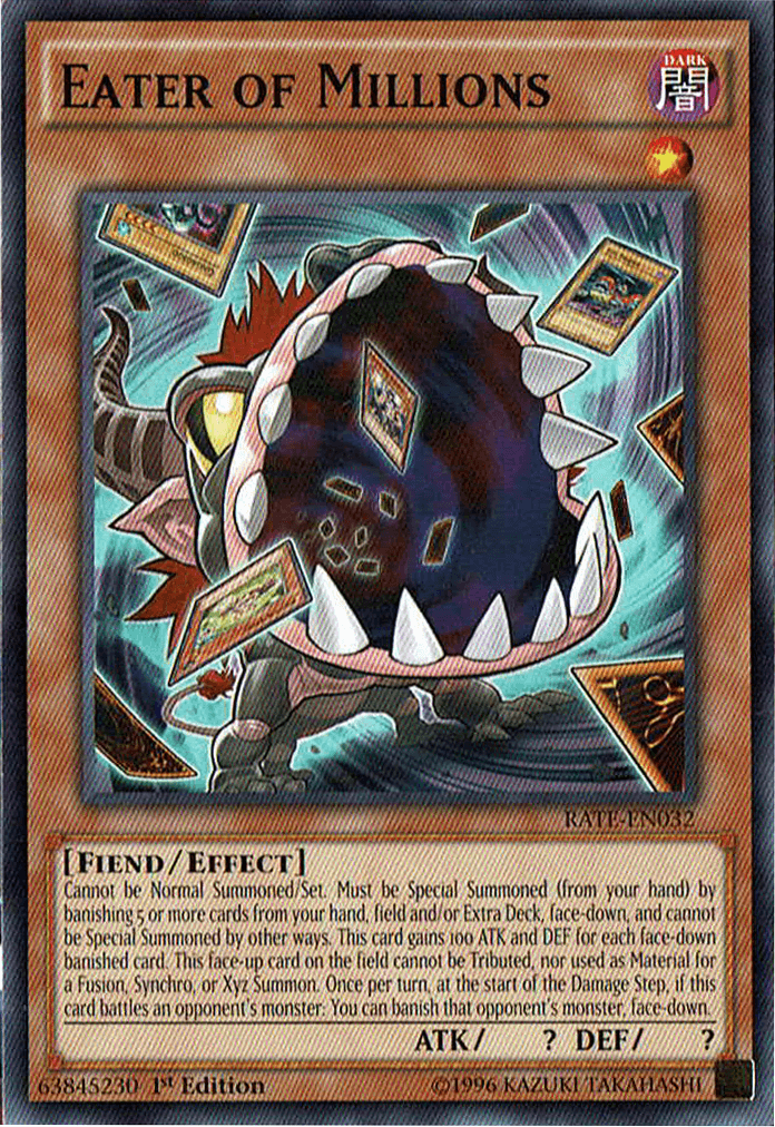 1st Edition, Common, Dark, Effect Monster, Fiend, Raging Tempest, Unlimited Eater of Millions [RATE-EN032] Common - Trading Card World