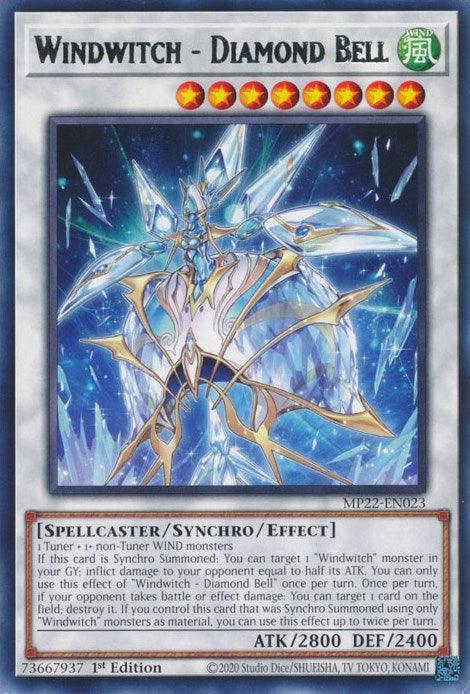 1st Edition, 2022 Tin of the Pharaoh's Gods, Rare, Spellcaster, Synchro/Effect Monster, Wind Windwitch - Diamond Bell [MP22-EN023] Rare - Trading Card World