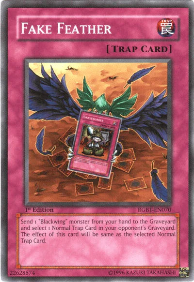 1st Edition, Common, Normal Trap, Raging Battle, Trap, Unlimited Fake Feather [RGBT-EN070] Common - Trading Card World