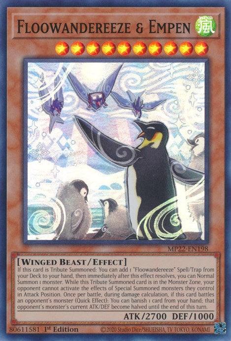 1st Edition, 2022 Tin of the Pharaoh's Gods, Effect Monster, Super Rare, Wind, Winged Beast Floowandereeze & Empen [MP22-EN198] Super Rare - Trading Card World