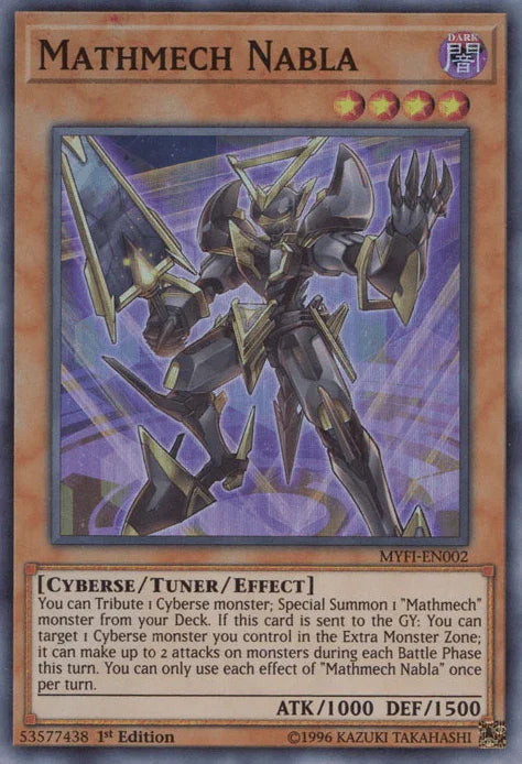 1st Edition, Cyberse, Dark, Mystic Fighters, Super Rare, Tuner/Effect Monster Mathmech Nabla [MYFI-EN002] Super Rare - Trading Card World