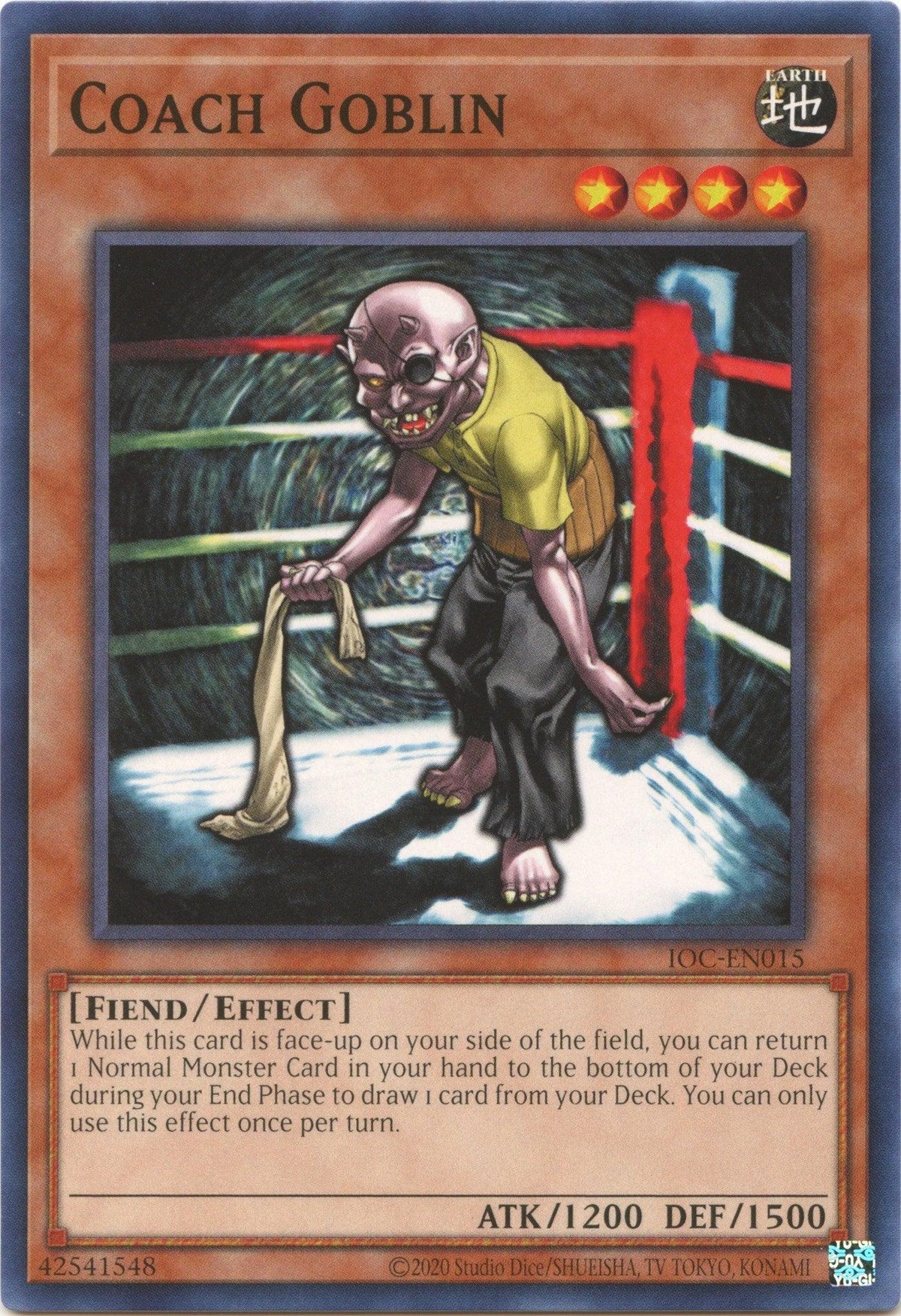 Common, Earth, Effect Monster, Fiend, Invasion of Chaos (25th Anniversary Edition), Unlimited Coach Goblin (25th Anniversary) [IOC-EN015] Common - Trading Card World