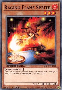 1st Edition, Common, Effect Monster, Fire, Pyro, Speed Duel GX: Duel Academy Box Raging Flame Sprite [SGX1-ENH06] Common - Trading Card World
