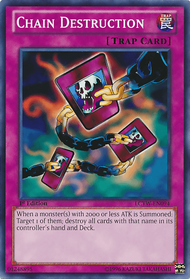 1st Edition, Common, Legendary Collection 3: Yugi's World, Normal Trap, Trap, Unlimited Chain Destruction [LCYW-EN094] Common - Trading Card World