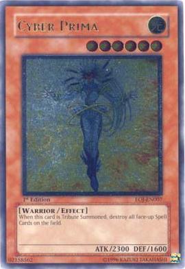 1st Edition, Effect Monster, Enemy of Justice, Light, Ultimate Rare, Unlimited, Warrior Cyber Prima [EOJ-EN007] Ultimate Rare - Trading Card World