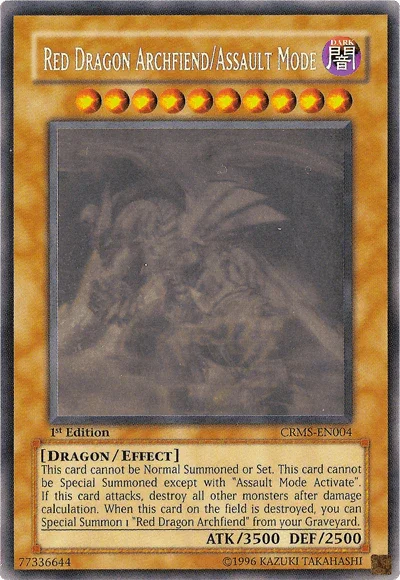 1st Edition, Crimson Crisis, Dark, Dragon, Effect Monster, Ghost Rare, Unlimited Red Dragon Archfiend/Assault Mode [CRMS-EN004] Ghost Rare - Trading Card World