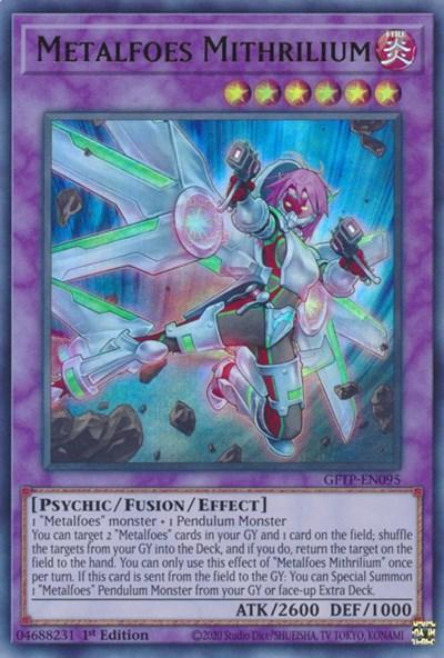 1st Edition, Fire, Fusion/Effect Monster, Ghosts from the Past, Psychic, Ultra Rare Metalfoes Mithrilium [GFTP-EN095] Ultra Rare - Trading Card World