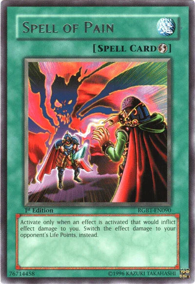 1st Edition, Quick Play Spell, Raging Battle, Rare, Spell, Unlimited Spell of Pain [RGBT-EN090] Rare - Trading Card World