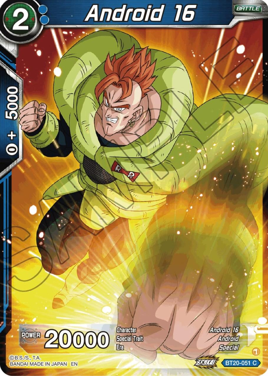 Android, Android 16, Battle, Blue, BT20-051, Common, Normal, Parallel Foil, Power Absorbed, Special Android 16 (BT20-051) [Power Absorbed] - Trading Card World
