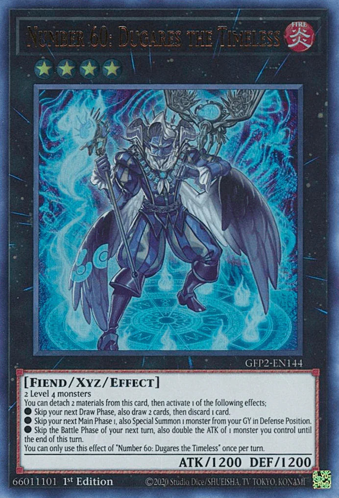 1st Edition, Fiend, Fire, Ghosts From the Past: The 2nd Haunting, Ultra Rare, Xyz/Effect Monster Number 60: Dugares the Timeless [GFP2-EN144] Ultra Rare - Trading Card World