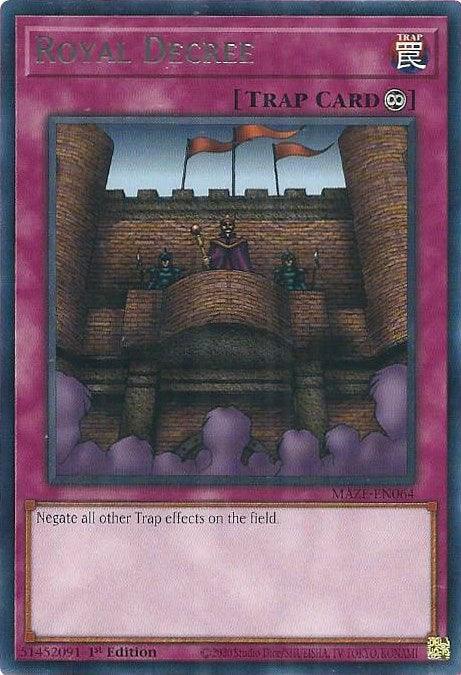 1st Edition, Continuous Trap, Maze of Memories, Rare, Trap Royal Decree [MAZE-EN064] Rare - Trading Card World