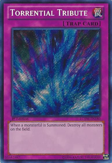 1st Edition, Legendary Collection 3: Yugi's World, Normal Trap, Secret Rare, Trap, Unlimited Torrential Tribute [LCYW-EN180] Secret Rare - Trading Card World
