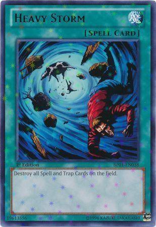 1st Edition, Battle Pack: Epic Dawn, Normal Spell, Spell, Starfoil Rare, Unlimited Heavy Storm [BP01-EN038] Starfoil Rare - Trading Card World