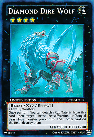 2013 Collectors Tins, Beast, Earth, Limited, Super Rare, Xyz/Effect Monster Diamond Dire Wolf [CT10-EN012] Super Rare - Trading Card World