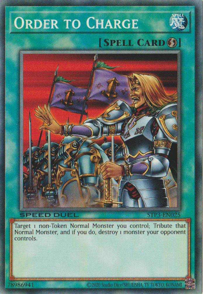 Common, Quick-Play Spell, Speed Duel: Tournament Pack 3, Spell, Unlimited Order to Charge [STP3-EN025] Common - Trading Card World