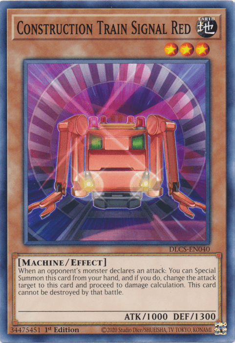 1st Edition, Common, Dragons of Legend: The Complete Series, Earth, Effect Monster, Machine Construction Train Signal Red [DLCS-EN040] Common - Trading Card World