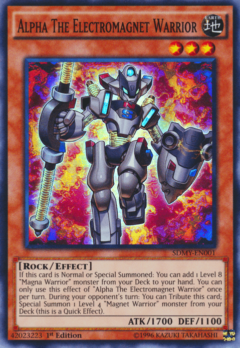 1st Edition, Earth, Effect Monster, Rock, Structure Deck: Yugi Muto, Super Rare Alpha The Electromagnet Warrior [SDMY-EN001] Super Rare - Trading Card World