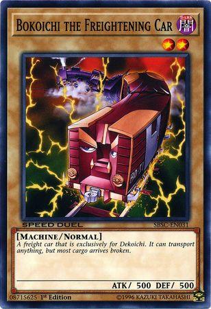1st Edition, Common, Dark, Machine, Normal Monster, Speed Duel: Scars of Battle Bokoichi the Freightening Car [SBSC-EN031] Common - Trading Card World