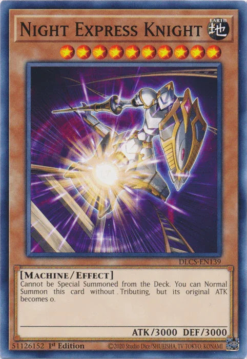 1st Edition, Common, Dragons of Legend: The Complete Series, Earth, Effect Monster, Machine Night Express Knight [DLCS-EN139] Common - Trading Card World