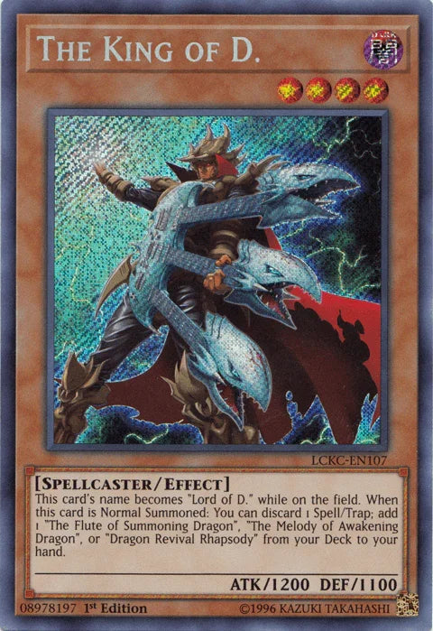 1st Edition, Dark, Effect Monster, Legendary Collection Kaiba, Secret Rare, Spellcaster, Unlimited The King of D. [LCKC-EN107] Secret Rare - Trading Card World