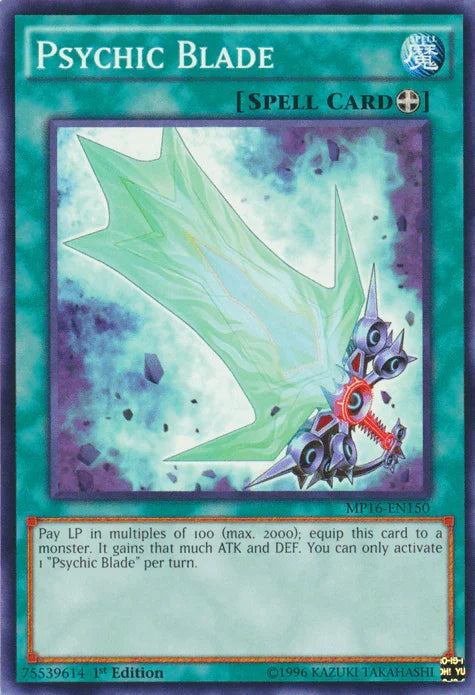 1st Edition, 2016 Mega-Tins Mega Pack, Common, Equip Spell, Spell, Unlimited Psychic Blade [MP16-EN150] Common - Trading Card World