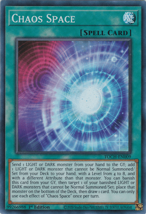 1st Edition, Normal Spell, Spell, Super Rare, Toon Chaos, Unlimited Chaos Space [TOCH-EN009] Super Rare - Trading Card World