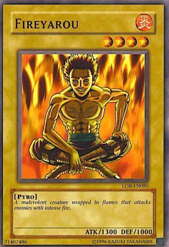Common, Fire, Normal Monster, Pyro, The Legend of Blue Eyes White Dragon, Unlimited Fireyarou [LOB-EN085] Common - Trading Card World