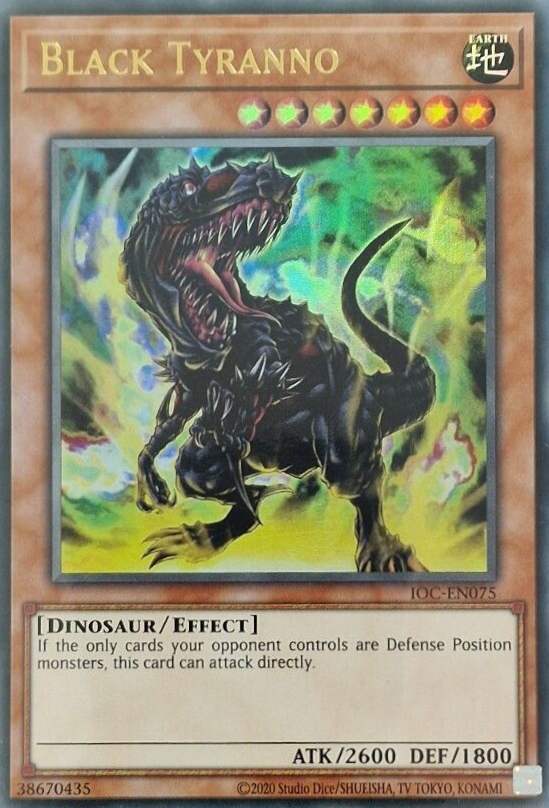 Dinosaur, Earth, Effect Monster, Invasion of Chaos (25th Anniversary Edition), Ultra Rare, Unlimited Black Tyranno (25th Anniversary) [IOC-EN075] Ultra Rare - Trading Card World