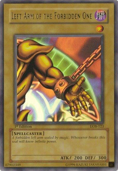 1st Edition, Dark, Normal Monster, Spellcaster, The Legend of Blue Eyes White Dragon, Ultra Rare, Unlimited Left Arm of the Forbidden One [LOB-123] Ultra Rare - Trading Card World