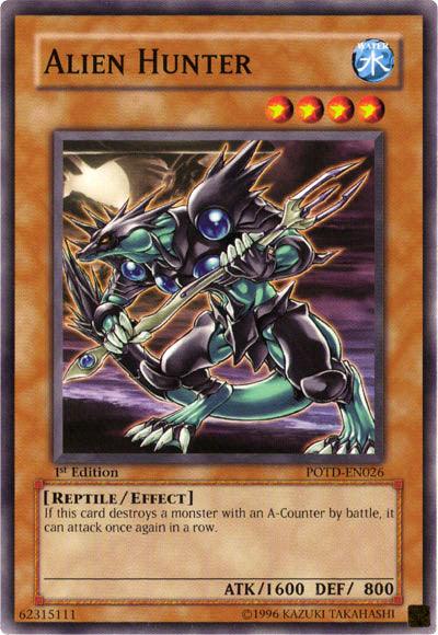 1st Edition, Common, Effect Monster, Power of the Duelist, Reptile, Unlimited, Water Alien Hunter [POTD-EN026] Common - Trading Card World