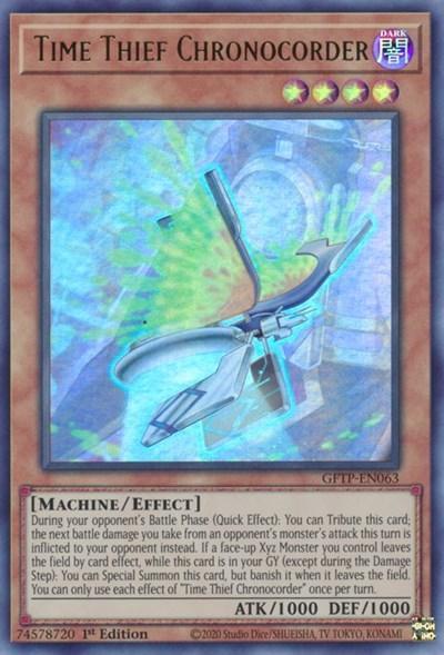 1st Edition, Dark, Effect Monster, Ghosts from the Past, Machine, Ultra Rare Time Thief Chronocorder [GFTP-EN063] Ultra Rare - Trading Card World