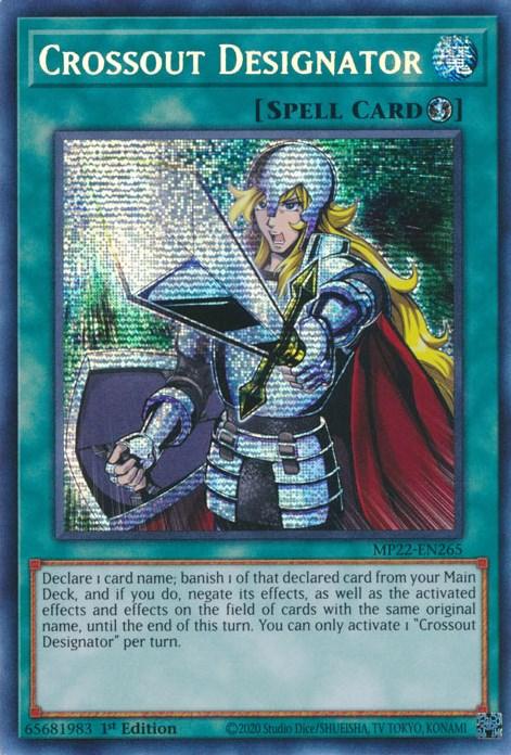1st Edition, 2022 Tin of the Pharaoh's Gods, Prismatic Secret Rare, Quick-Play Spell, Spell Crossout Designator [MP22-EN265] Prismatic Secret Rare - Trading Card World